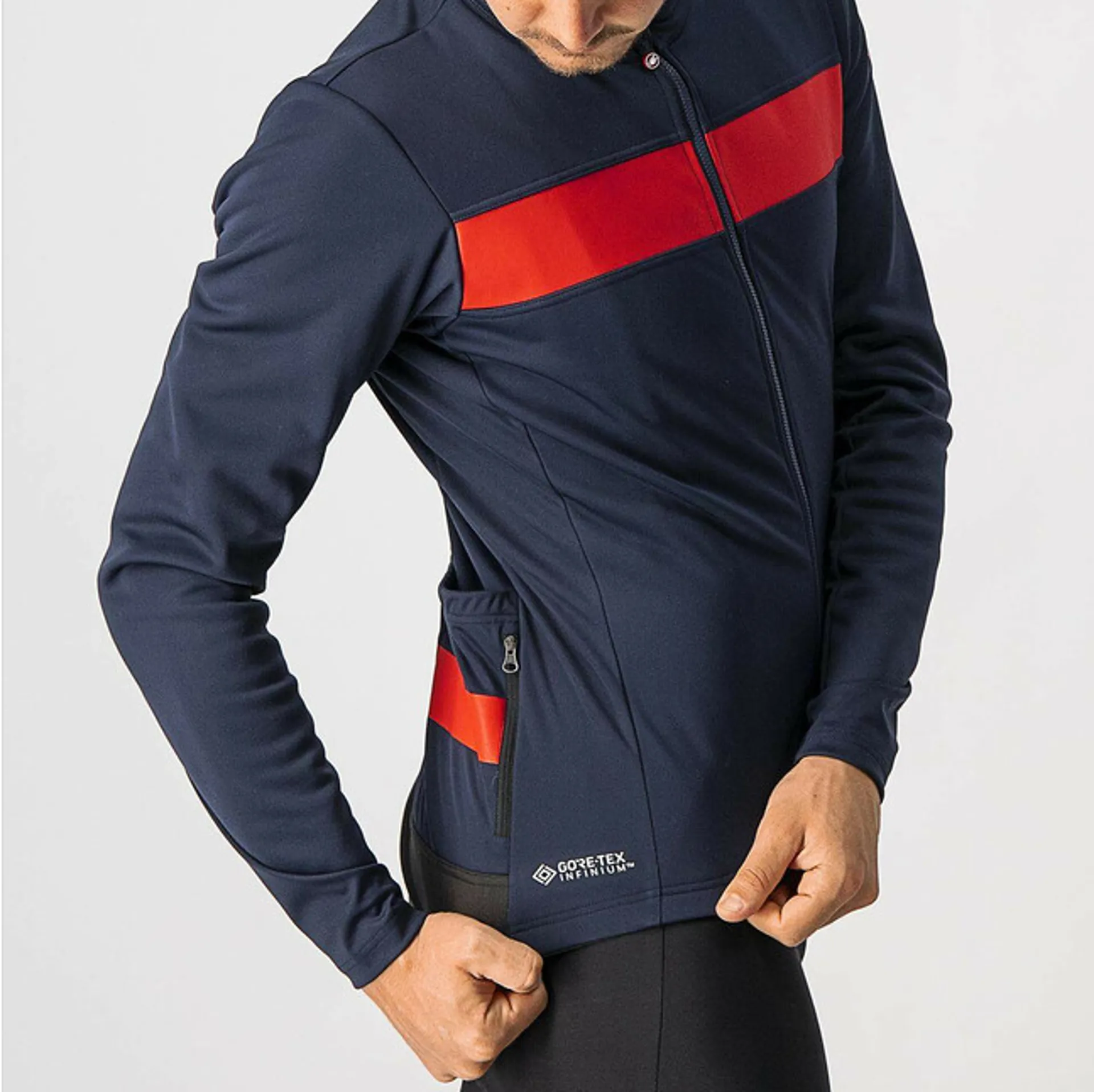 Castelli Raddoppia 3 Road Jacket Savile Blue/Red Reflex